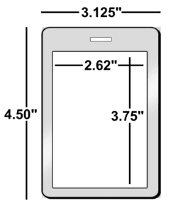 A picture of the pass template dimensions